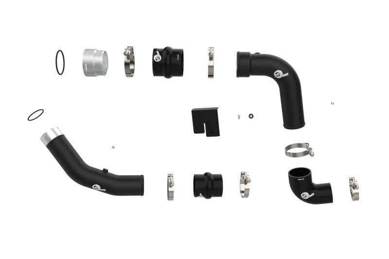 aFe 46-20734-B BladeRunner Black Aluminum Hot and Cold Charge Pipe Kit | 2023-2024 Ford F250/F350 6.7L Powerstroke