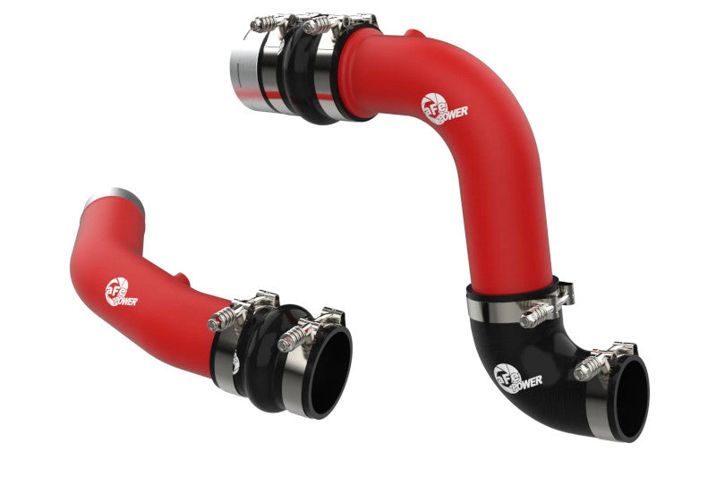 aFe 46-20734-R BladeRunner Red Aluminum Hot and Cold Charge Pipe Kit | 2023-2024 Ford F250/F350 6.7L Powerstroke