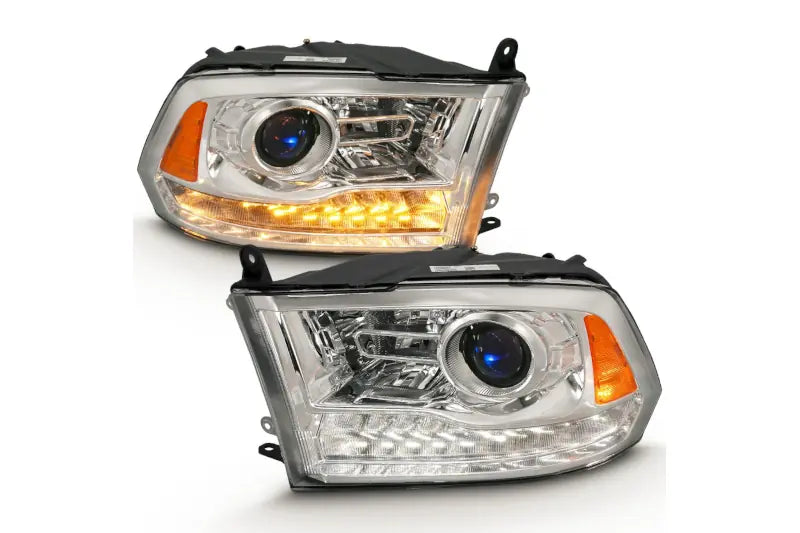 ANZO 111440 Chrome Projector Plank-Style Switchback Headlights | 2009-2018 Dodge RAM 2500/3500 6.7L Cummins