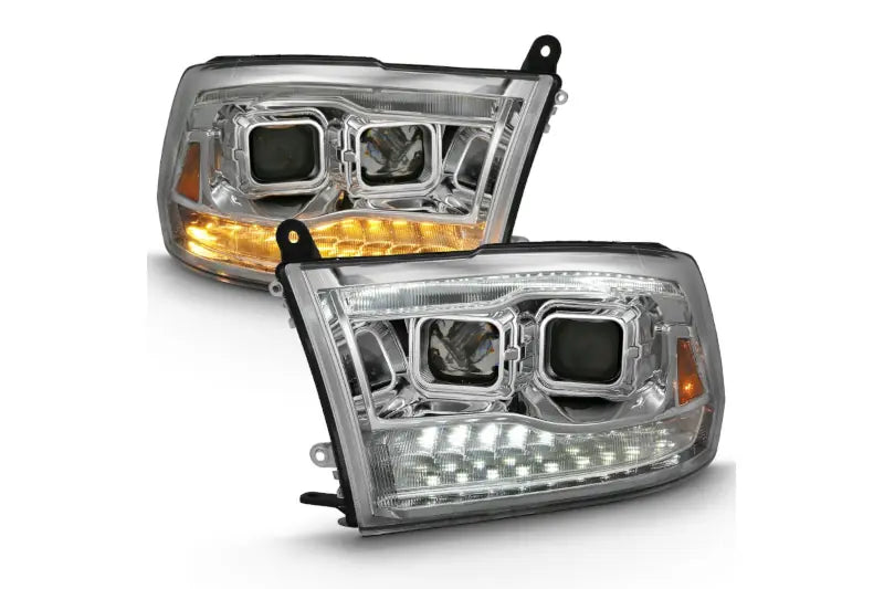 ANZO 111442 Chrome Dual Projector Switchback Headlights | 2009-2018 Ram 6.7L Cummins