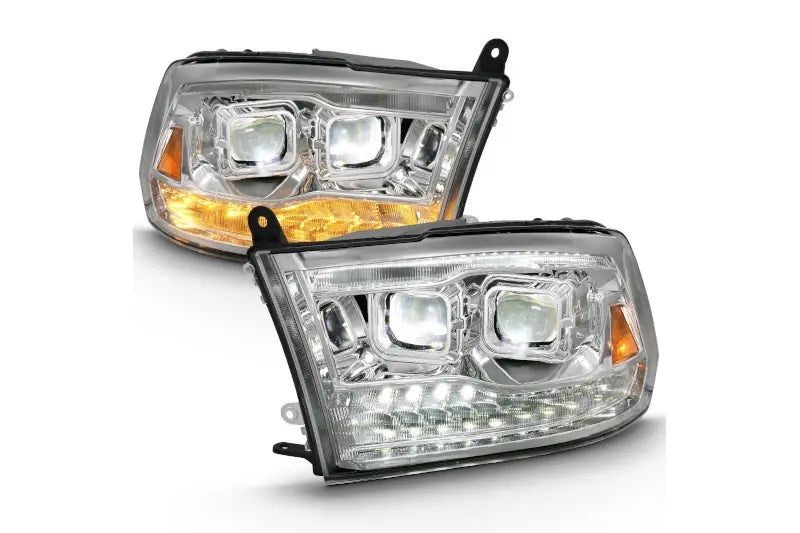 ANZO 111465 Chrome Dual LED Projector Switchback Headlights | 2009-2018 Ram 6.7L Cummins