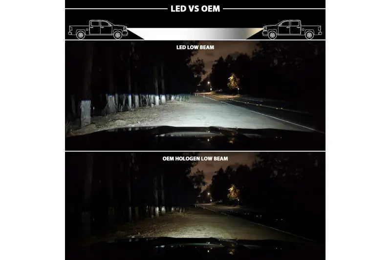 ANZO 111465 Chrome Dual LED Projector Switchback Headlights | 2009-2018 Ram 6.7L Cummins