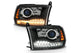 ANZO 111489 Matte Black Projector Plank-Style Switchback Headlights | 2009-2018 Dodge RAM 2500/3500 6.7L Cummins