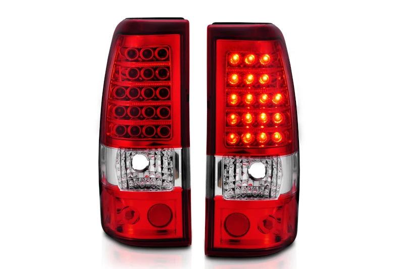 ANZO 311007 Chrome Red Classic LED Tail Lights | 2003-2007 Silverado 2500HD/3500HD