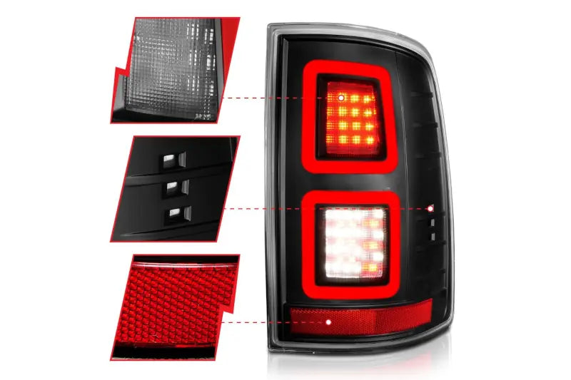 ANZO 311273 Black Clear Lens Full LED Tail Lights | 2009-2018 Ram 6.7L Cummins
