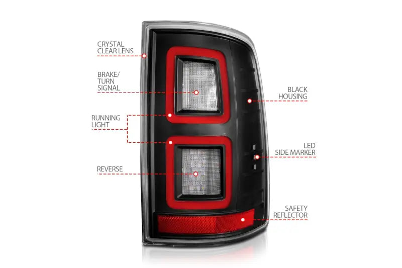 ANZO 311273 Black Clear Lens Full LED Tail Lights | 2009-2018 Ram 6.7L Cummins