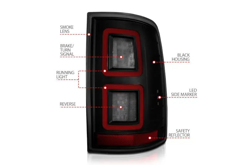 ANZO 311274 Black Smoke Lens Full LED Tail Lights | 2009-2018 RAM 2500/3500 6.7L Cummins