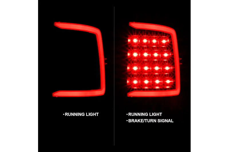 ANZO 311318 Black C Bar LED Tail Lights | 2009-2018 Ram 6.7L Cummins