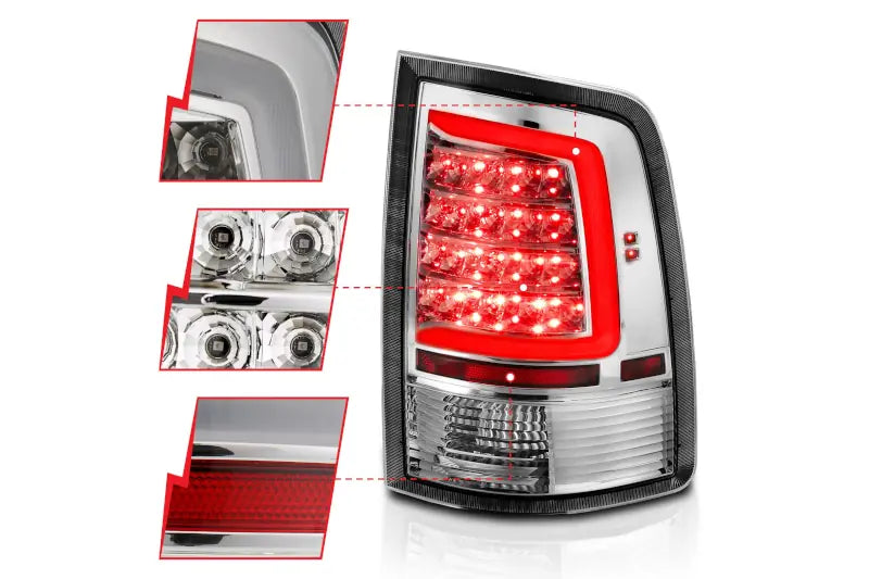 ANZO 311320 Chrome C Bar LED Tail Lights | 2009-2018 Ram 6.7L Cummins