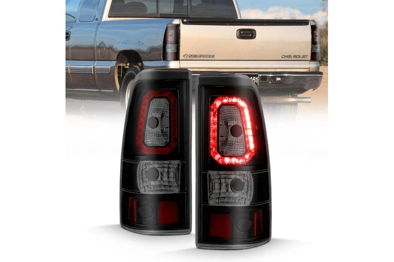 ANZO 311328 Black Smoke Bar Style LED Tail Lights | 2003-2007 Silverado 2500HD/3500HD