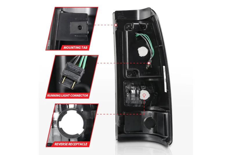 ANZO 311328 Black Smoke Bar Style LED Tail Lights | 2003-2007 Silverado 2500HD/3500HD