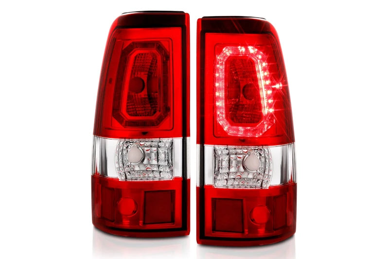 ANZO 311329 Chrome Red Bar Style LED Tail Lights | 2003-2007 Silverado 2500HD/3500HD