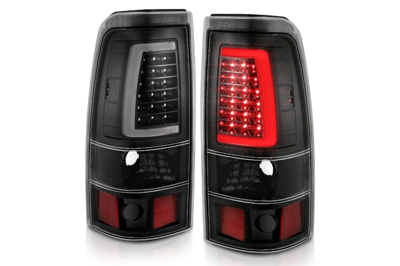 ANZO 311333 Black Clear Plank Style LED Tail Lights | 2003-2007 Silverado 2500HD/3500HD