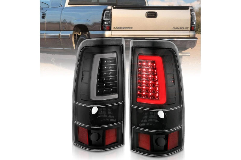 ANZO 311333 Black Clear Plank Style LED Tail Lights | 2003-2007 Silverado 2500HD/3500HD