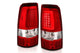 ANZO 311335 Chrome Red Plank Style LED Tail Lights | 2003-2007 Silverado 2500HD/3500HD