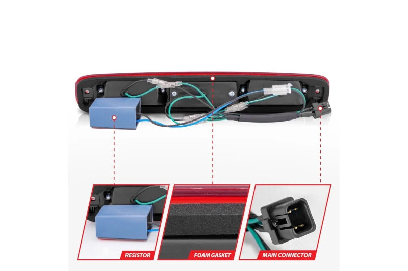 ANZO 531029 Chrome Red LED 3rd Brake Light | 1999-2007 GM Silverado/Sierra 2500HD/3500HD