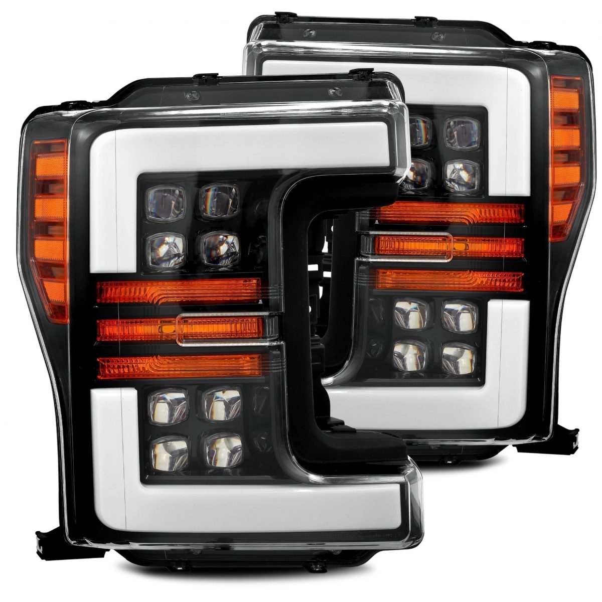 AlphaRex 880100 NOVA Series Jet Black LED Headlights | 2017-2019 Ford F250/F350