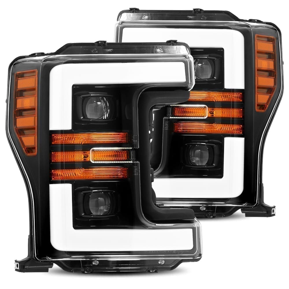 AlphaRex 880108 PRO Series Jet Black Halogen Headlights | 2017-2019 Ford F250/F350