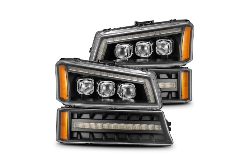 AlphaRex 880256 NOVA Series Black LED Projector Headlights | 2003-2006 Silverado 1500