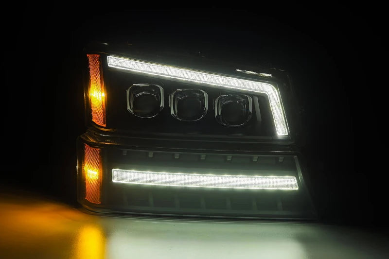 AlphaRex 880256 NOVA Series Black LED Projector Headlights | 2003-2006 Silverado 1500