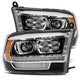 AlphaRex 880523 PRO Halogen HD Look Black Headlights | 2009-2018 RAM 1500/19-22 RAM 2500/3500
