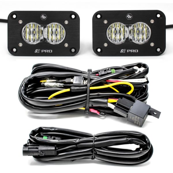 Baja Designs 487807 S2 Pro White Wide/Cornering Flush Mount Lights | Universal