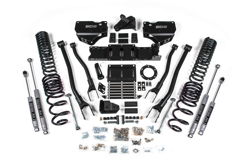 BDS 1674H 4 inch 4-Link Lift Kit with NX2 Shocks | 2019-2024 RAM 2500 6.7L Cummins 4WD w/ Rear Coil Springs