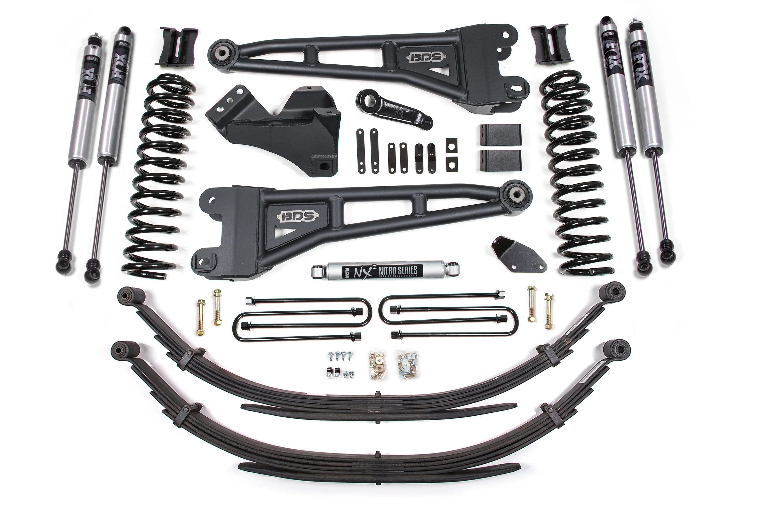 BDS 1939FS 4 inch Radius Arm Lift Kit w/ FOX 2.0 Shocks & Leaf Springs | 2008-2010 F250/F350 6.4L Powerstroke
