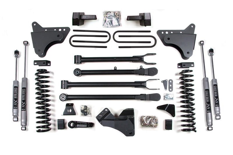 BDS 564H 6 inch 4-Link Lift Kit with NX2 Shocks | 2008-2010 Ford F250/F350 Powerstroke 4WD Gas with out Rear Overload