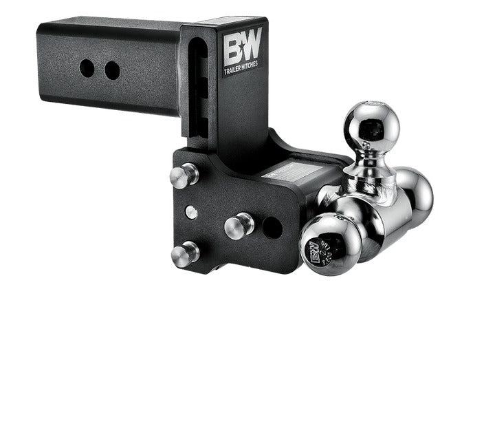 B&W TS10037B Black Tow & Stow 2x2-5/16 Dual Ball Hitch with 2 inch Shank, 5 inch Drop, 5.5 inch Rise | Universal