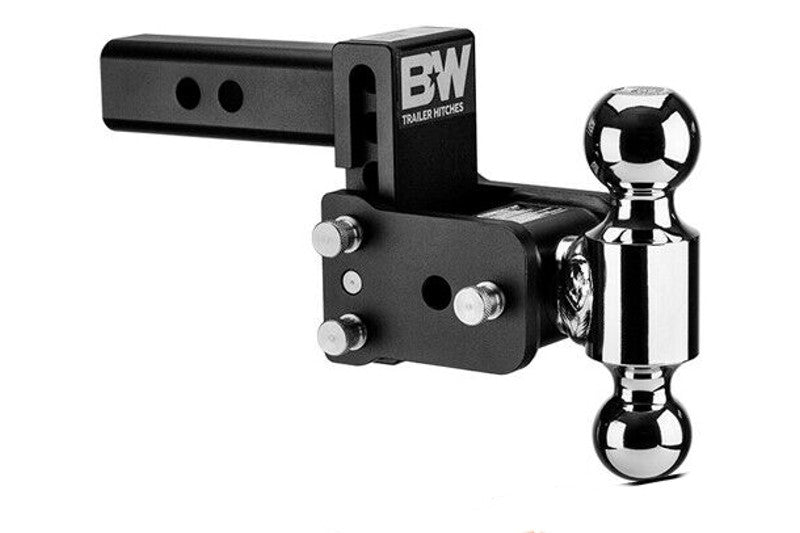 B&W TS10038B Black Tow & Stow 1-7/8x2 Dual Ball Hitch with 2 inch Shank, 5 inch Drop, 5.5 inch Rise | Universal