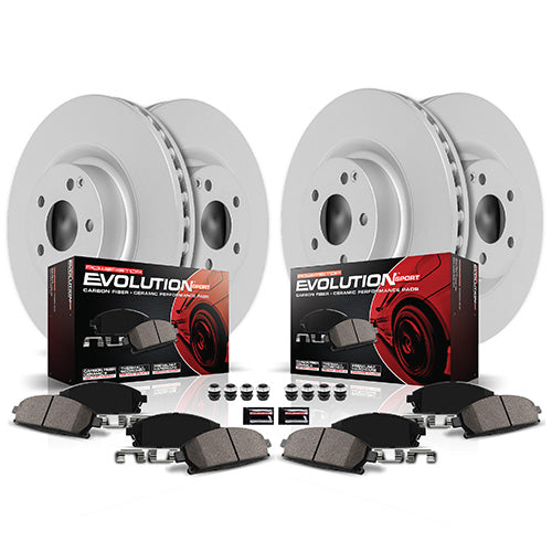 Powerstop CPK8792-23 Z23 Daily Driver Front & Rear Carbon-Fiber Ceramic Brake Pad and Coated Rotor Kit | 2019-2025 RAM 3500