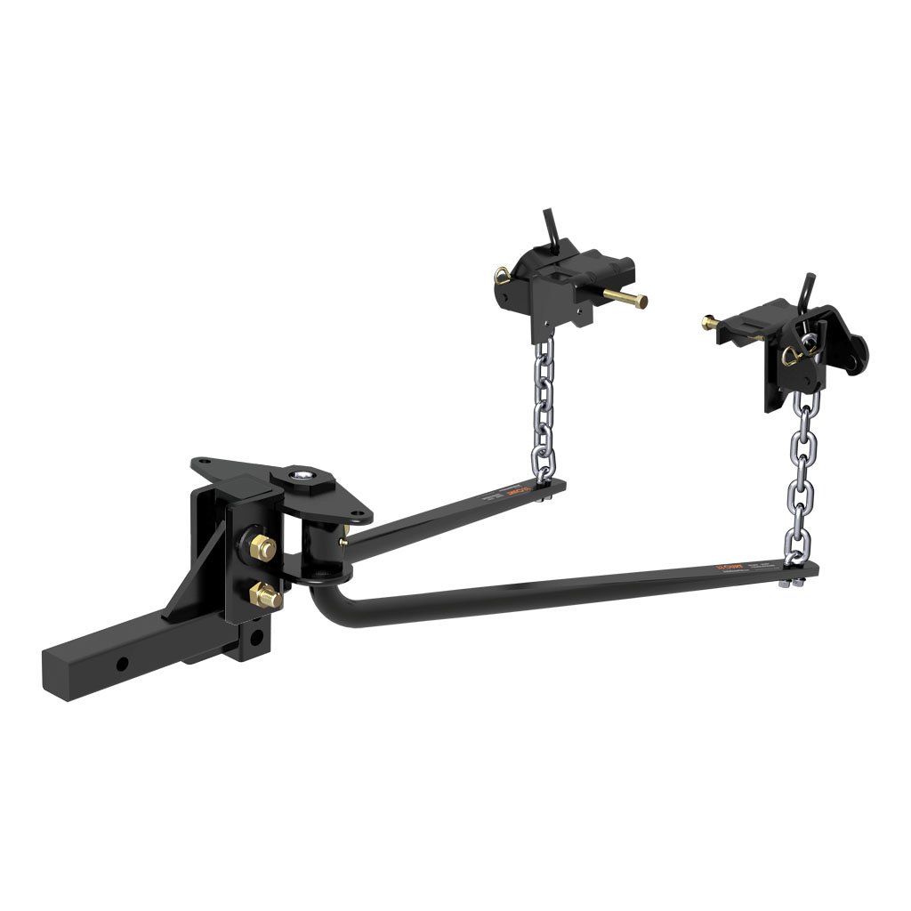 CURT 17057 Round Bar Weight Distribution Hitch with 10k-14k lb Load Capacity