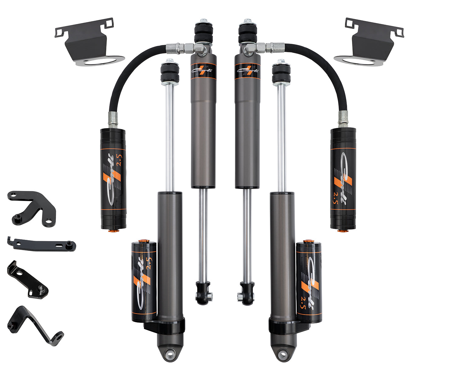 Carli CS-DLVLSPKG-CS25RR-D Pathfinder Level Height 2.5" Reservoir Shock Package | 2019-2026 RAM 2500 4WD Diesel