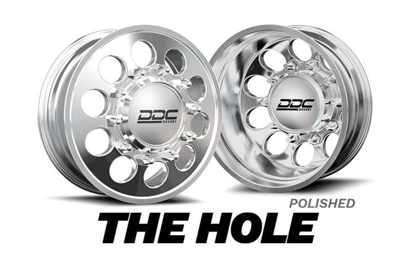 DDC Wheels 03PL-210-28-12 The Hole Polished 22X8.25 8X210 Dually Wheel Set | 2011-2024 GM Silverado/Sierra 3500HD