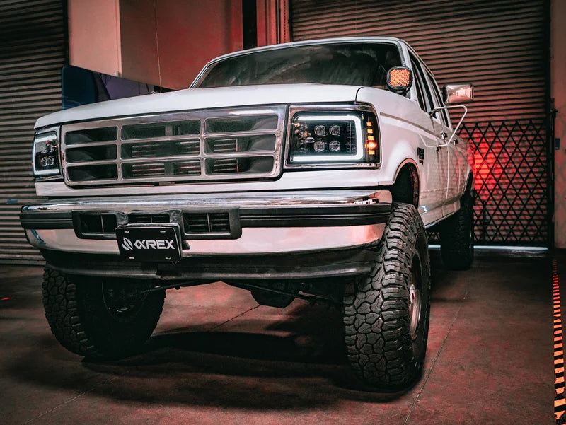 AlphaRex 880299 NOVA-Series LED Projector Headlights - Black | 1992-1996 F250/F350
