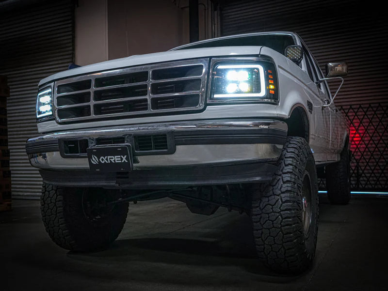 AlphaRex 880299 NOVA-Series LED Projector Headlights - Black | 1992-1996 F250/F350