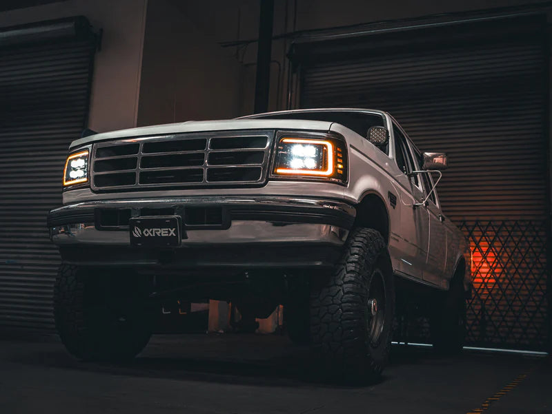 AlphaRex 880299 NOVA-Series LED Projector Headlights - Black | 1992-1996 F250/F350