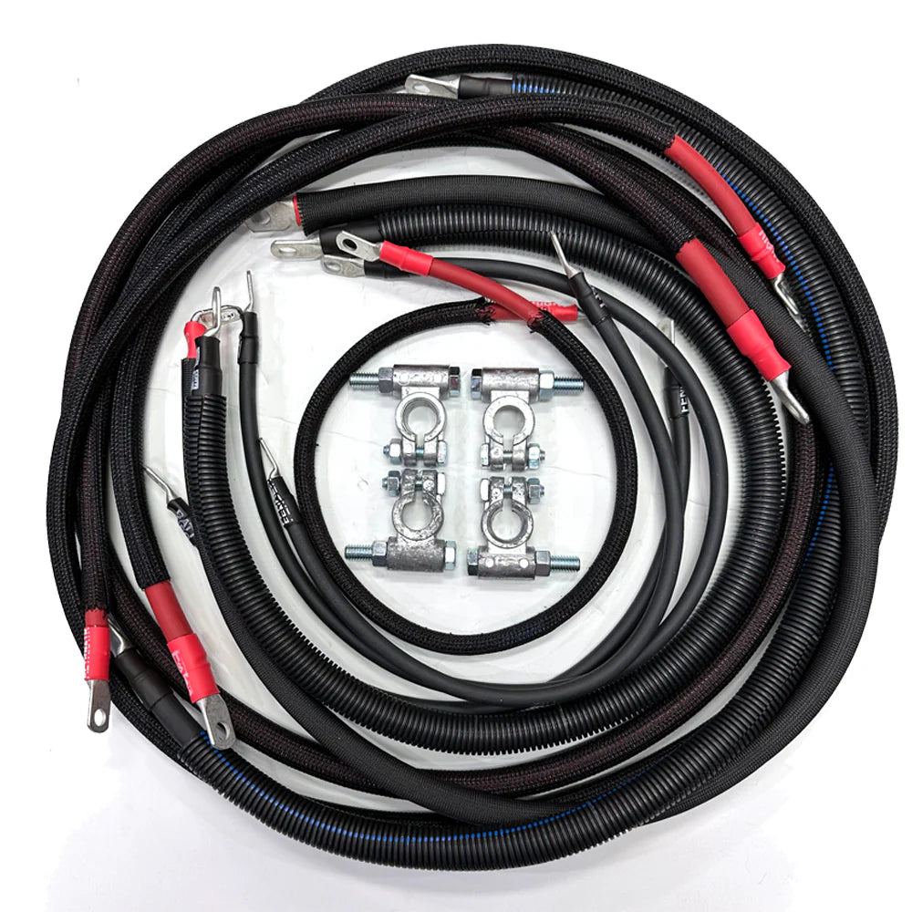 JEEPCABLES RAMG3-0609-2/0G-5.9-6.7DIESEL 3rd Gen Battery Cable Kit (Size 2/0 GA) | 2006-2009 Dodge RAM 2500/3500 Cummins Diesel