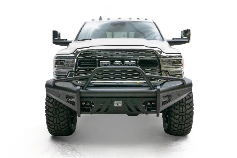Fab Fours DR10-Q2962-1 Black Steel Elite Front Bumper - Pre-Runner Guard | 2010-2018 RAM 2500/3500/4500/5500