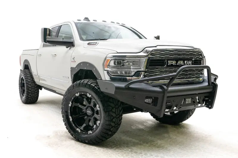Fab Fours DR10-Q2962-1 Black Steel Elite Front Bumper - Pre-Runner Guard | 2010-2018 RAM 2500/3500/4500/5500
