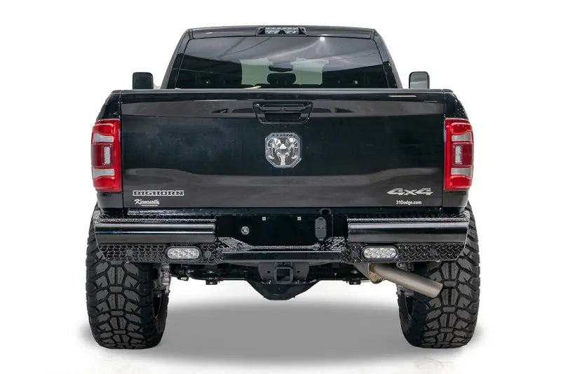 Fab Fours DR19-T4450-1 Black Steel Rear Bumper | 2019-2024 Ram 2500/3500HD