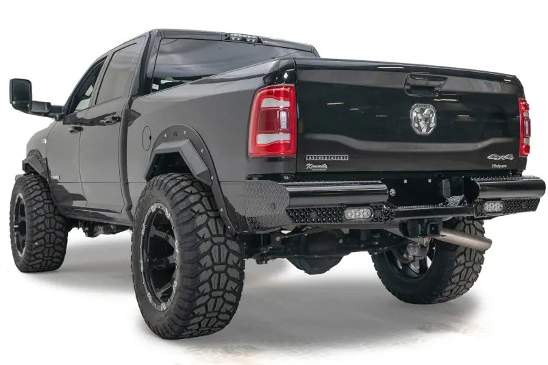 Fab Fours DR03-T1050-1 Black Steel Rear Bumper | 2003-2009 Dodge RAM 2500/3500