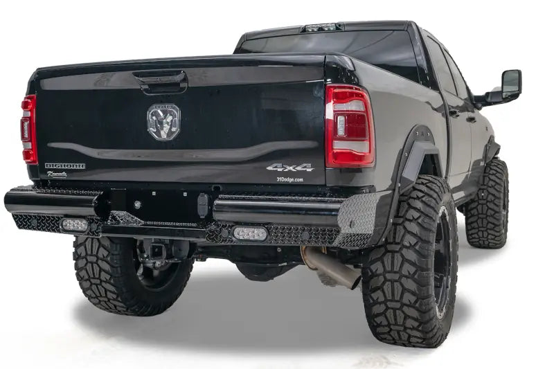 Fab Fours DR19-T4450-1 Black Steel Rear Bumper | 2019-2024 Ram 2500/3500HD