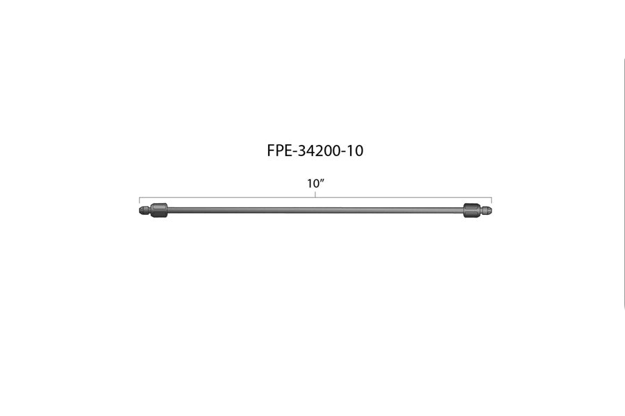 Fleece FPE-34200-10 10 inch High Pressure Fuel Line 8mm x 3.5mm Line M14 x 1.5 Nuts | Universal