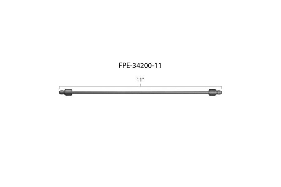 Fleece FPE-34200-11 11 inch High Pressure Fuel Line 8mm x 3.5mm Line M14 x 1.5 Nuts | Universal