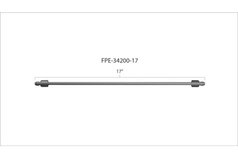 Fleece FPE-34200-17 17 inch High Pressure Fuel Line 8mm x 3.5mm Line M14 x 1.5 Nuts | Universal
