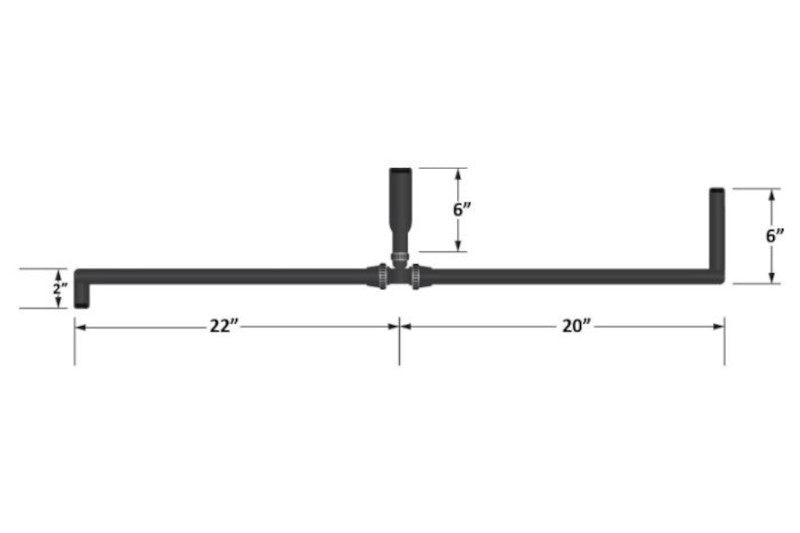 Fleece FPE-34257-A Pre-Formed 5/8 in Coolant Hose with 90 Degree Ends & T-fitting | Universal