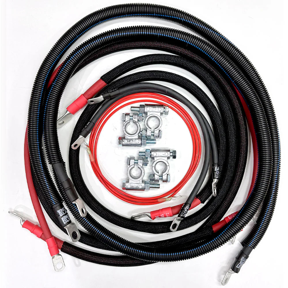 JEEPCABLES FORD-9903-2/0G-7.3DIESEL Battery Cable Kit- Straight (Denso or other high torque) | 1999-2003 Ford F250/F350 Powerstroke 7.3 Diesel