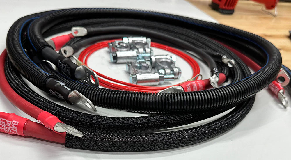 JEEPCABLES FORD-9903-2/0G-7.3DIESEL Battery Cable Kit- Straight (Denso or other high torque) | 1999-2003 Ford F250/F350 Powerstroke 7.3 Diesel